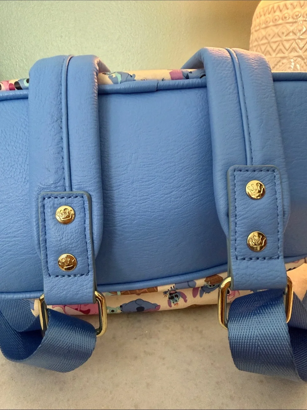 Disney Loungefly Stitch & Angel Mini Backpack - Pink, Blue, Cream